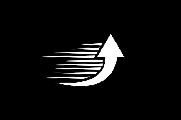 Diseño de logotipo vectorial de moda de crecimiento de flecha