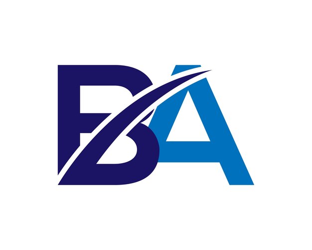 Diseño del logotipo vectorial del monograma alfabético BA