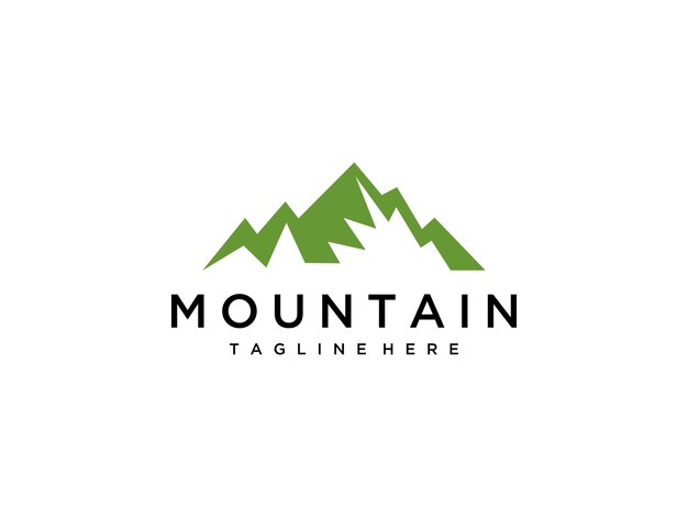 diseño de logotipo vectorial de montaña al aire libre
