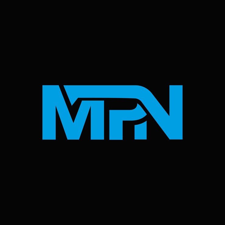 Vector diseño de logotipo vectorial mpn con color azul