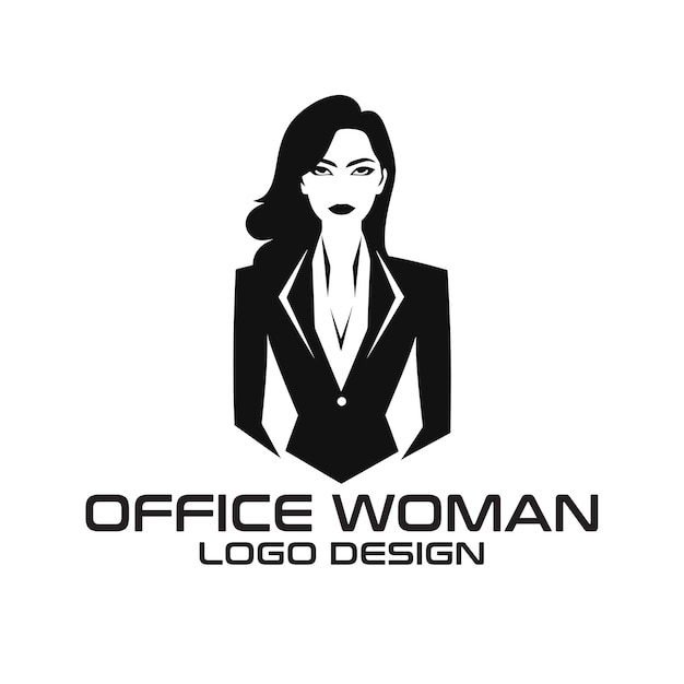 Diseño del logotipo vectorial de la mujer de la oficina