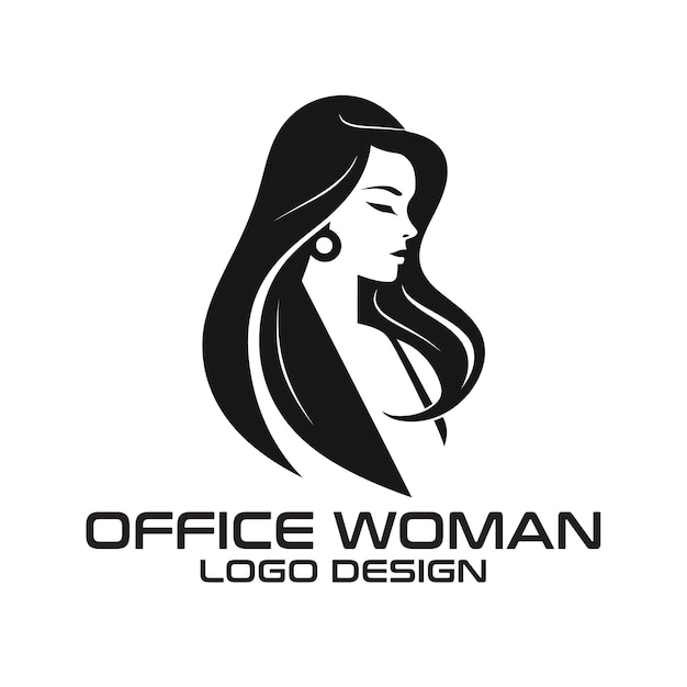 Diseño del logotipo vectorial de la mujer de la oficina