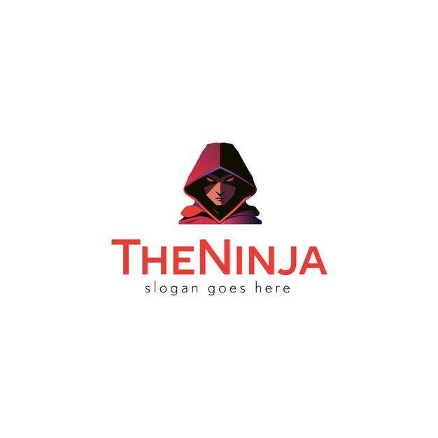 Diseño de logotipo vectorial ninja