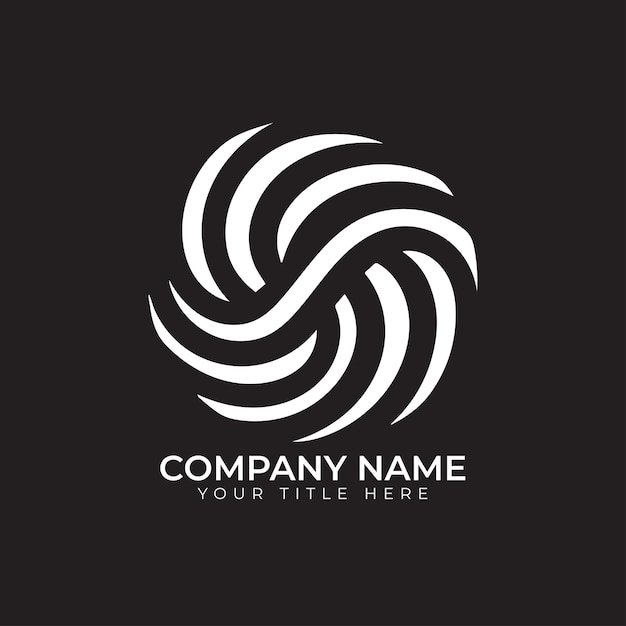 diseño de logotipo vectorial onda abstracta en el círculo logotipo de negocio