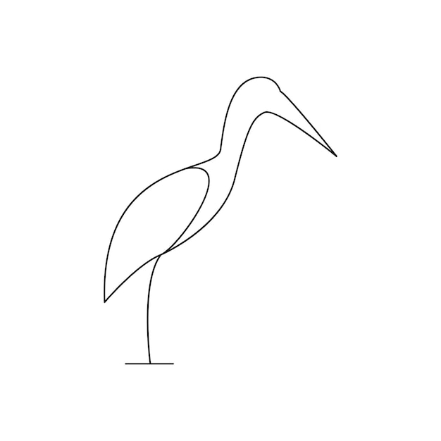 Diseño de logotipo vectorial de pájaro garceta
