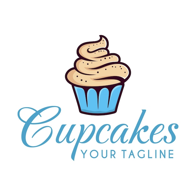 Diseño de logotipo vectorial de pastel de taza. muy adecuado para panadería, pastelería, etc.