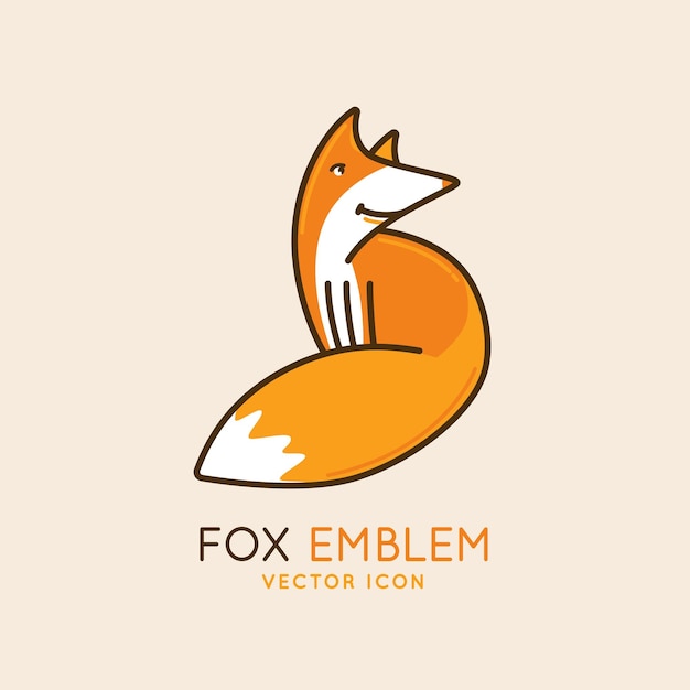 Diseño de logotipo vectorial personaje de zorro sonriente