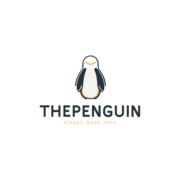 Diseño de logotipo vectorial de pingüino