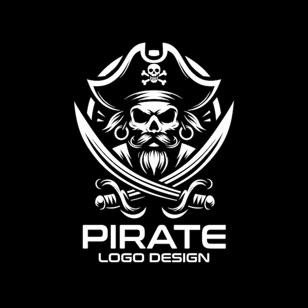 Diseño de logotipo vectorial pirata