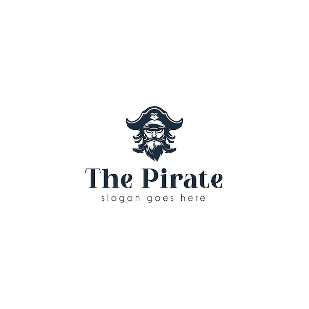 Vector diseño de logotipo vectorial pirata