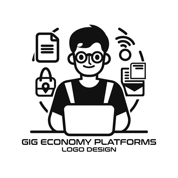 Diseño del logotipo vectorial de las plataformas de gig economy