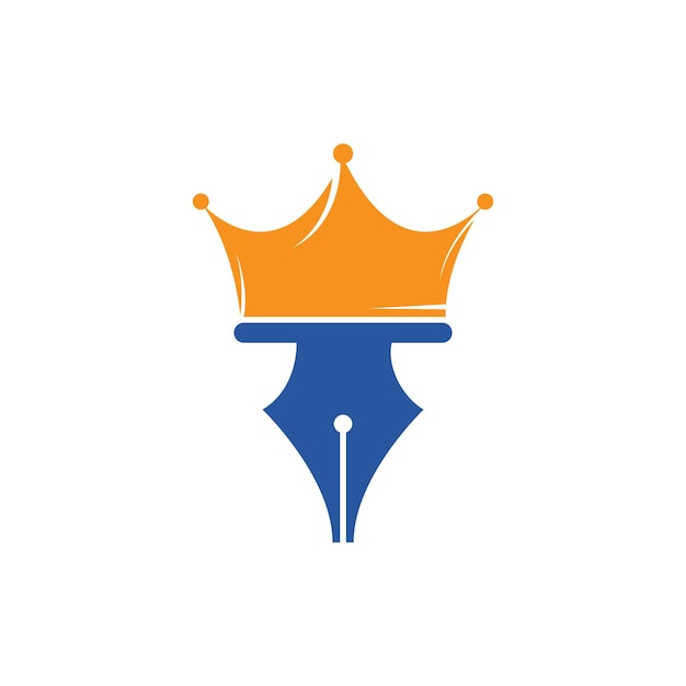Diseño de logotipo vectorial de pluma rey