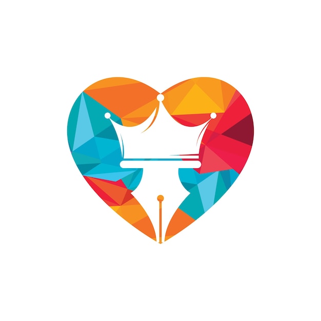 Diseño de logotipo vectorial de pluma rey