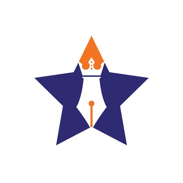 Diseño de logotipo vectorial de pluma rey