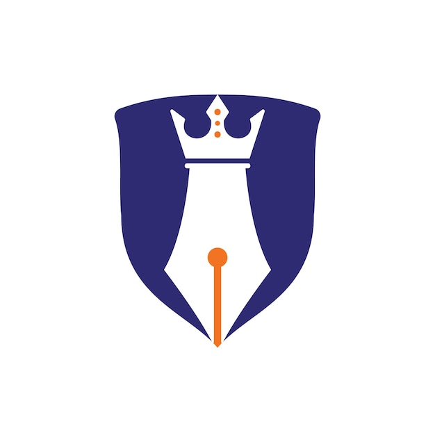 Diseño de logotipo vectorial de pluma rey