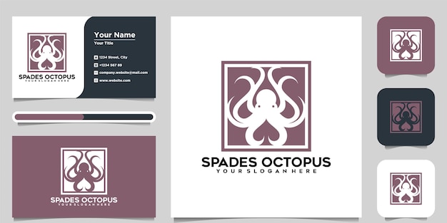 Diseño de logotipo vectorial de pulpo de espadas