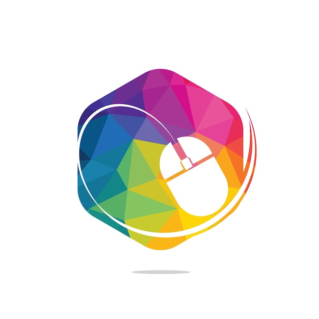 Diseño de logotipo vectorial de ratón de ordenador