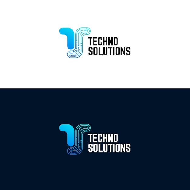 Diseño de logotipo vectorial relacionado con la tecnología de letras TS