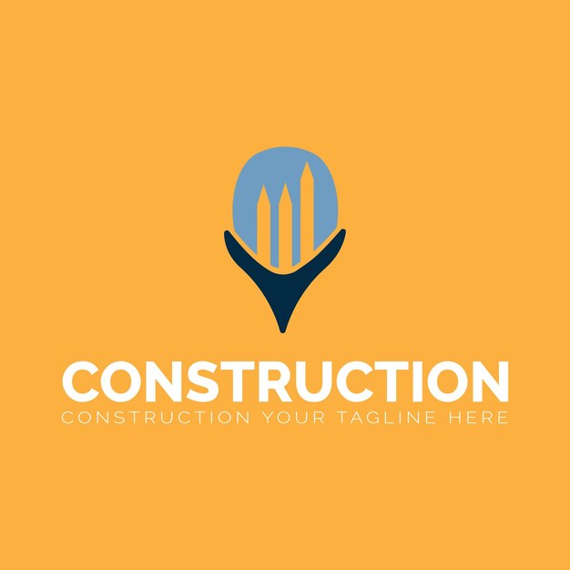 Diseño de logotipo vectorial de reparación de bienes raíces en edificios de construcción