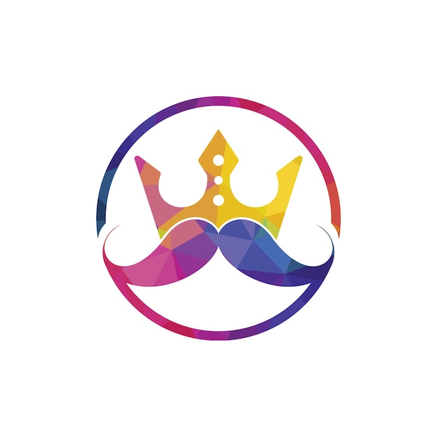 Diseño del logotipo vectorial del rey del bigote