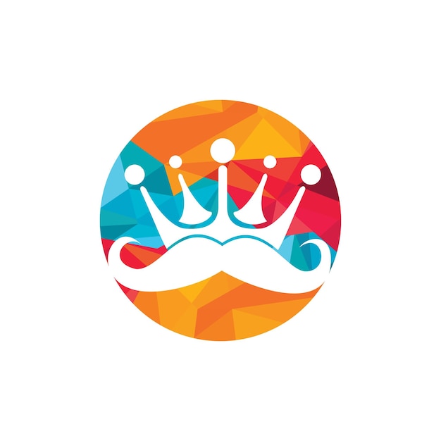 Diseño del logotipo vectorial del rey del bigote
