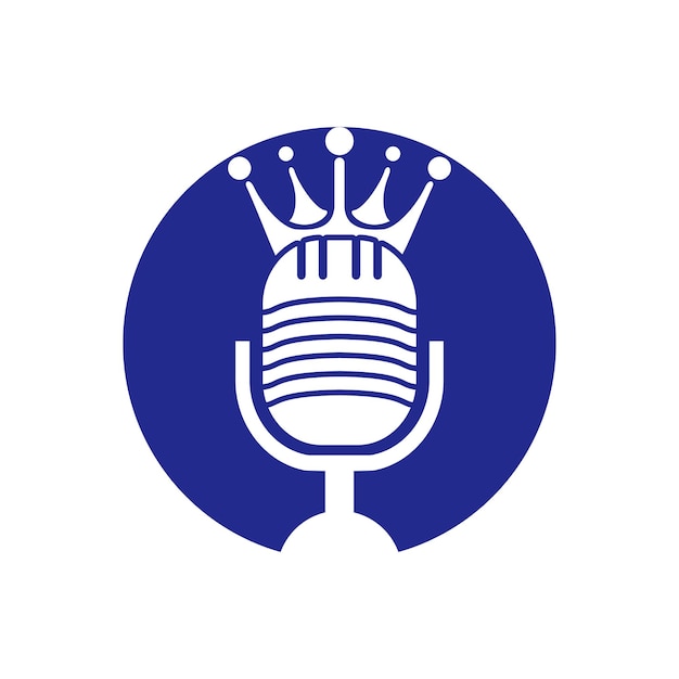 Diseño del logotipo vectorial del rey del podcast