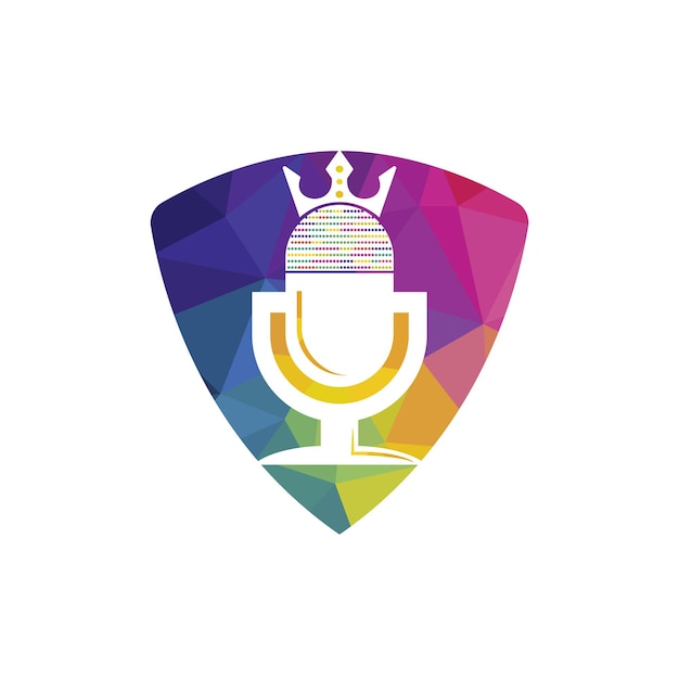 Diseño del logotipo vectorial del rey del podcast