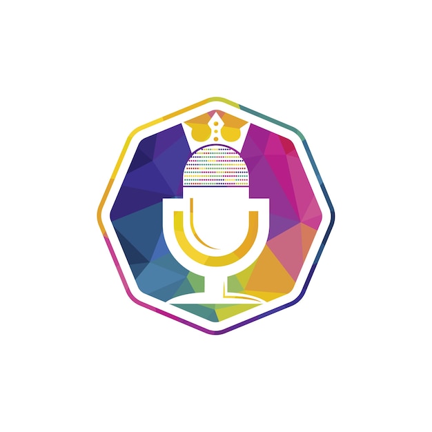 Diseño del logotipo vectorial del rey del podcast