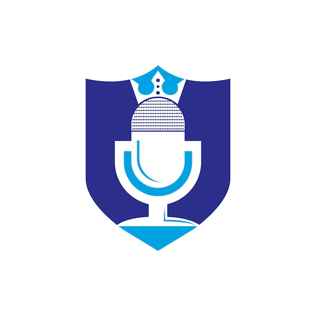 Diseño del logotipo vectorial del rey del podcast