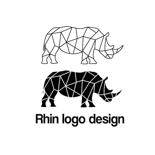 Diseño del logotipo vectorial del rinoceronte