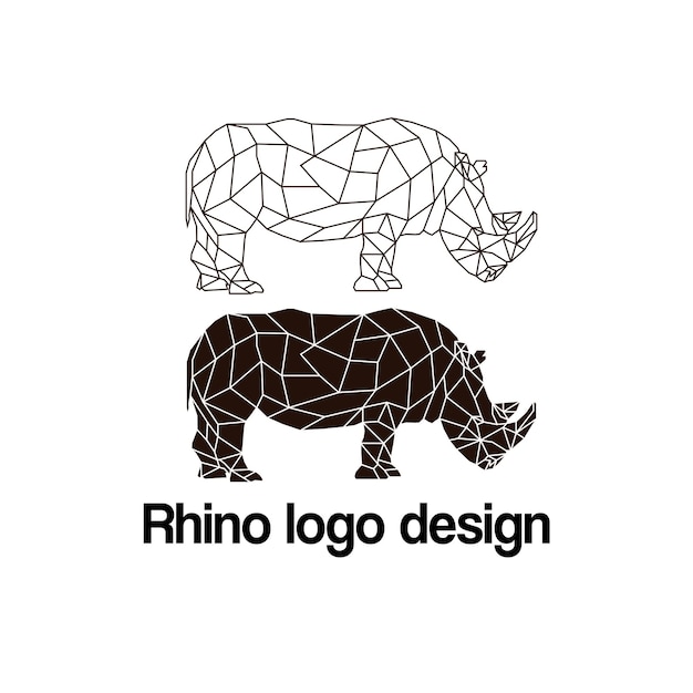 Diseño del logotipo vectorial del rinoceronte