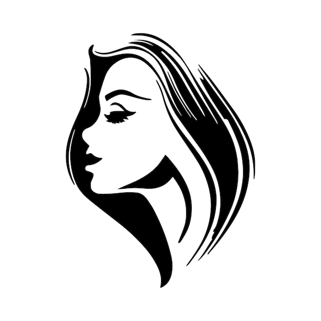 Diseño de logotipo vectorial para salón de belleza o peluquería o diseño cosmético Resumen Mujer Retrato siluetas femeninas ilustración vectorial