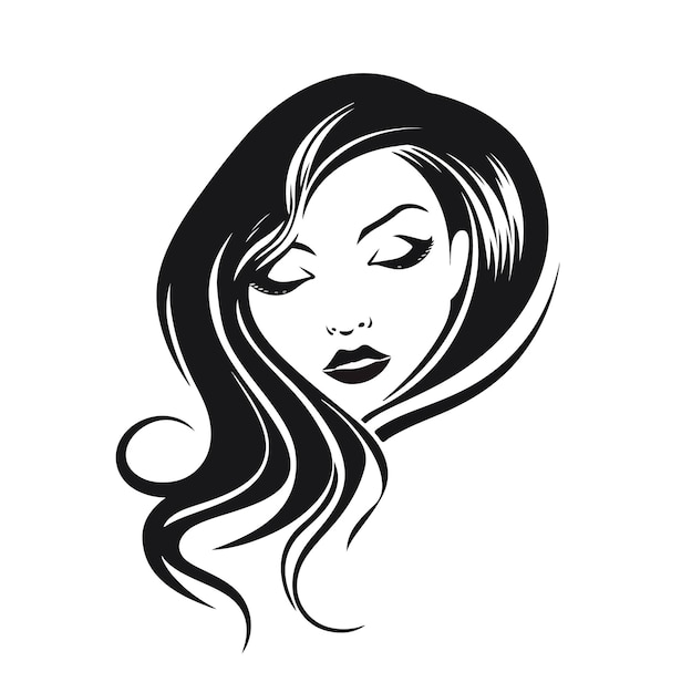 Diseño de logotipo vectorial para salón femenino vector de rostro femenino vector de rostro femenino