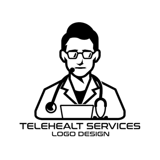 Diseño del logotipo vectorial de los servicios de telemedicina