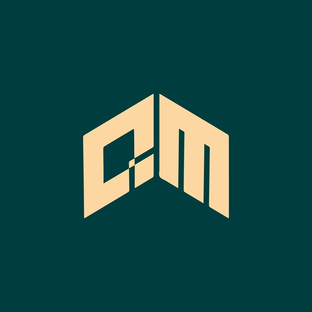 Diseño de logotipo vectorial simple de QM