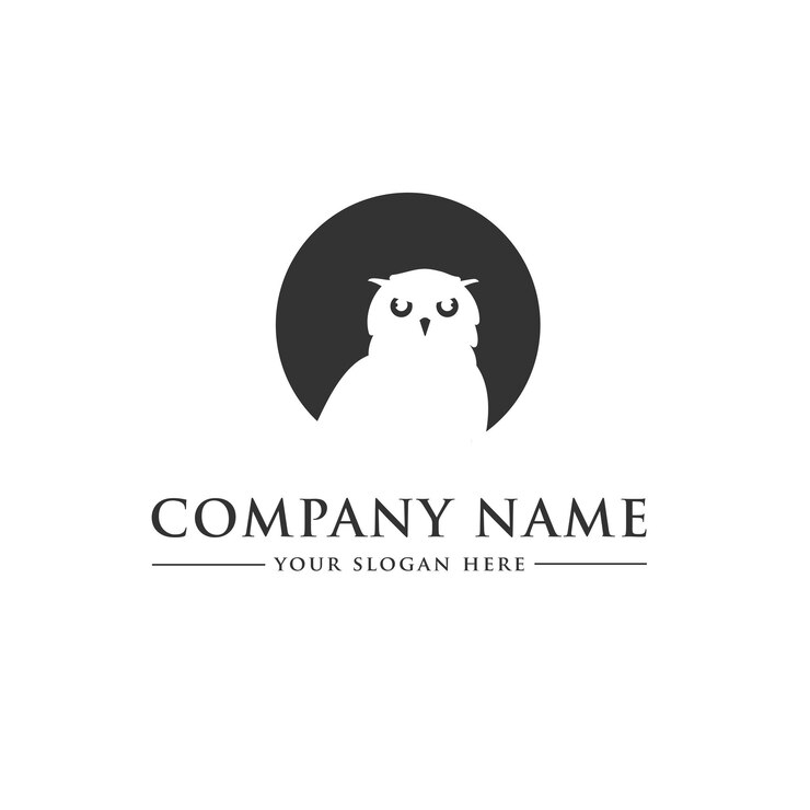 diseño de logotipo vectorial sobre búho