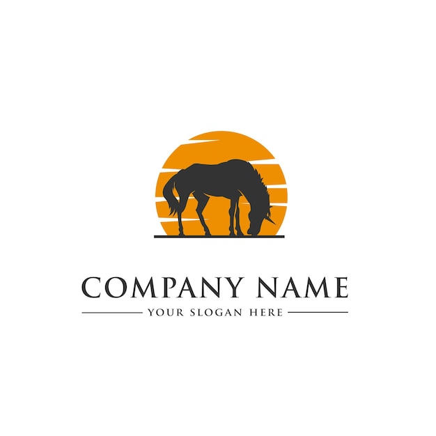 diseño de logotipo vectorial sobre caballo