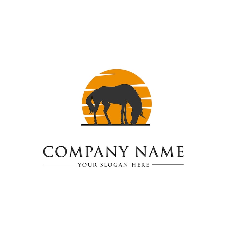 diseño de logotipo vectorial sobre caballo