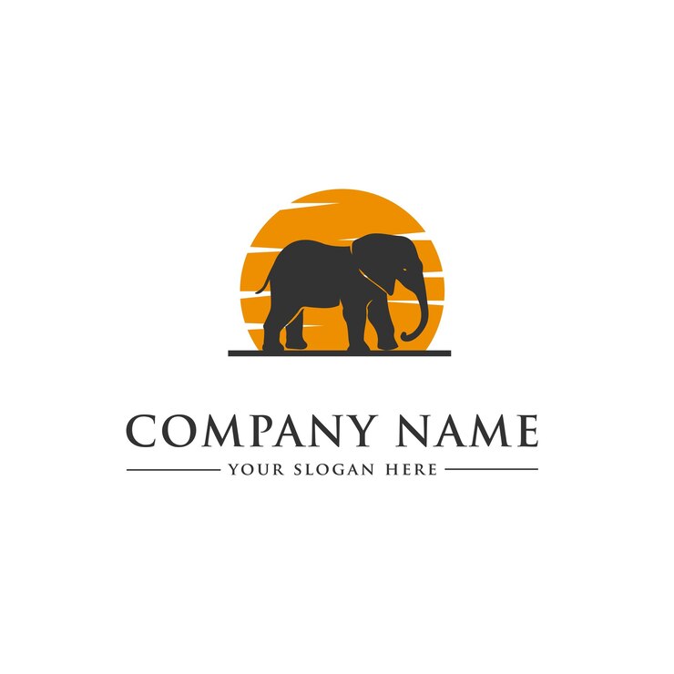 diseño de logotipo vectorial sobre elefante