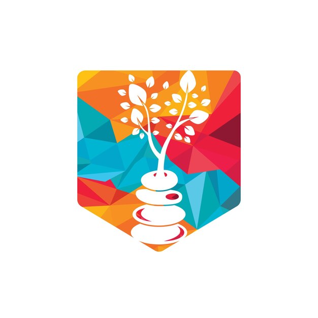 Diseño de logotipo vectorial de spa y meditación Concepto de logotipo de Zen y bienestar