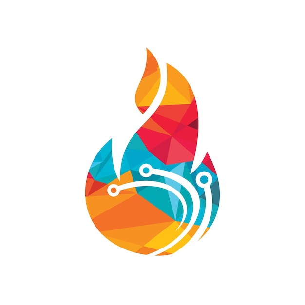 Diseño de logotipo vectorial de tecnología caliente