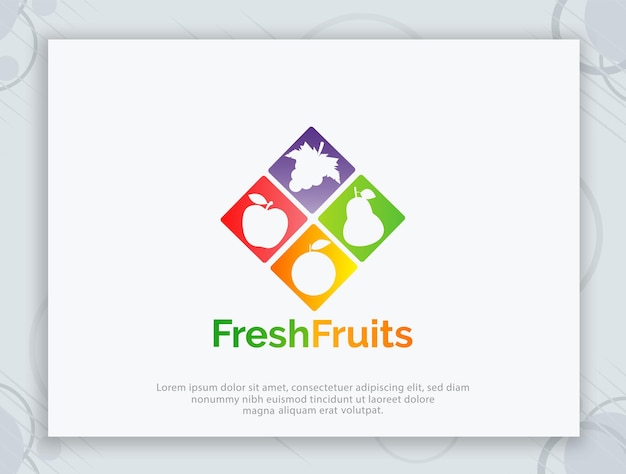 Diseño de logotipo vectorial de tienda de frutas