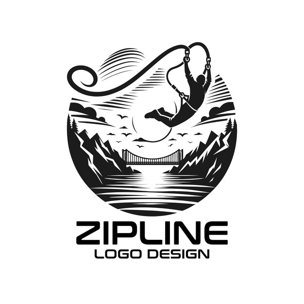 Diseño del logotipo vectorial de la tirolesa