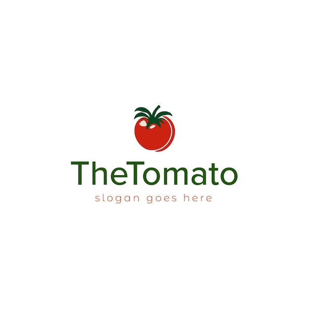 Diseño de logotipo vectorial de tomate