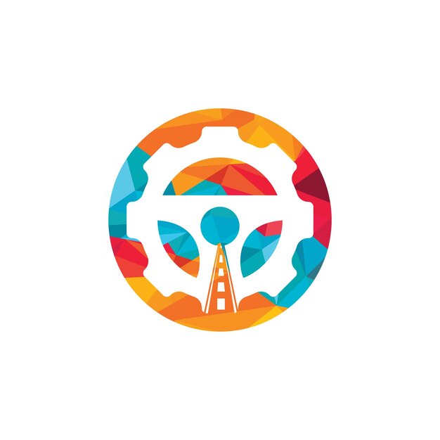 Diseño de logotipo vectorial de transmisión por engranajes