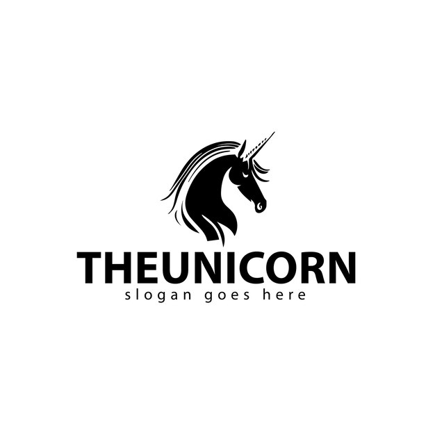 Un diseño de logotipo vectorial de unicornio
