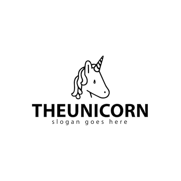 Un diseño de logotipo vectorial de unicornio