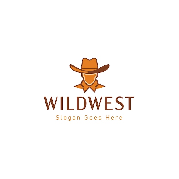 Diseño de logotipo vectorial de vaquero