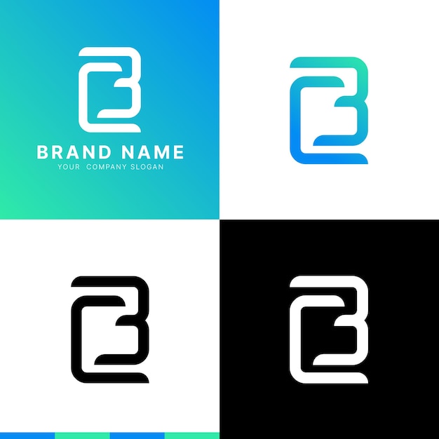 Diseño de logotipo vectorial verde azul degradado con logotipo inicial de letra c moderna utilizable para empresas y brandi