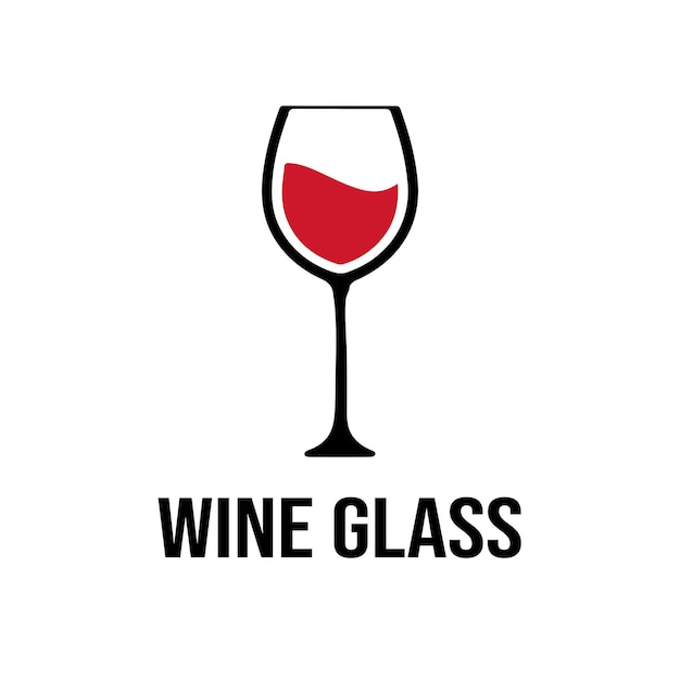 Diseño de logotipo vectorial de vidrio de vino rojo con vidrio de whisky